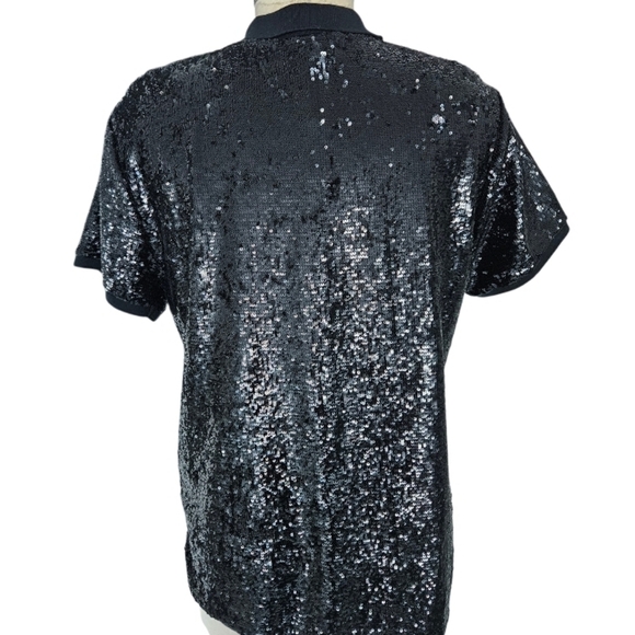 Ralph Lauren Black Sequin Short Sleeve Polo Women's - Picture 8 of 13